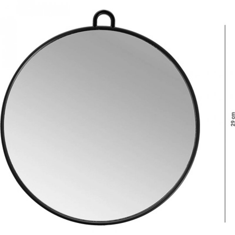 T4B LUSSONI Black Wide Practical and Professional Hairdressing Hand Mirror 29cm for Salons Barbers Beauticians for Men