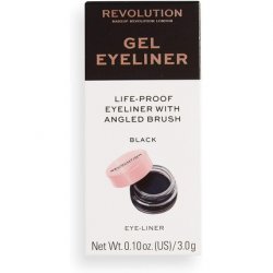 Makeup Revolution Gel Eyeliner Pot With Brush Black - 3g
