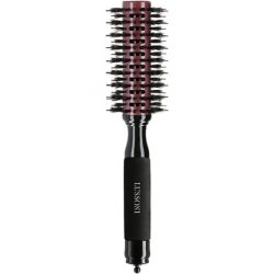 T4B LUSSONI Round Wood Styling Hair Brush with Boar Bristles and Nylon Pins 28mm Black