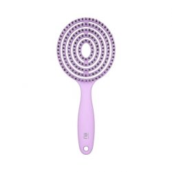 T4B Ilu Lollipop Candy Purple Professional Round Detangling Light Weight Hairbrush for Wet and Dry Hair Designed for