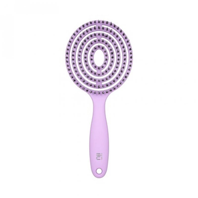T4B Ilu Lollipop Candy Purple Professional Round Detangling Light Weight Hairbrush for Wet and Dry Hair Designed for