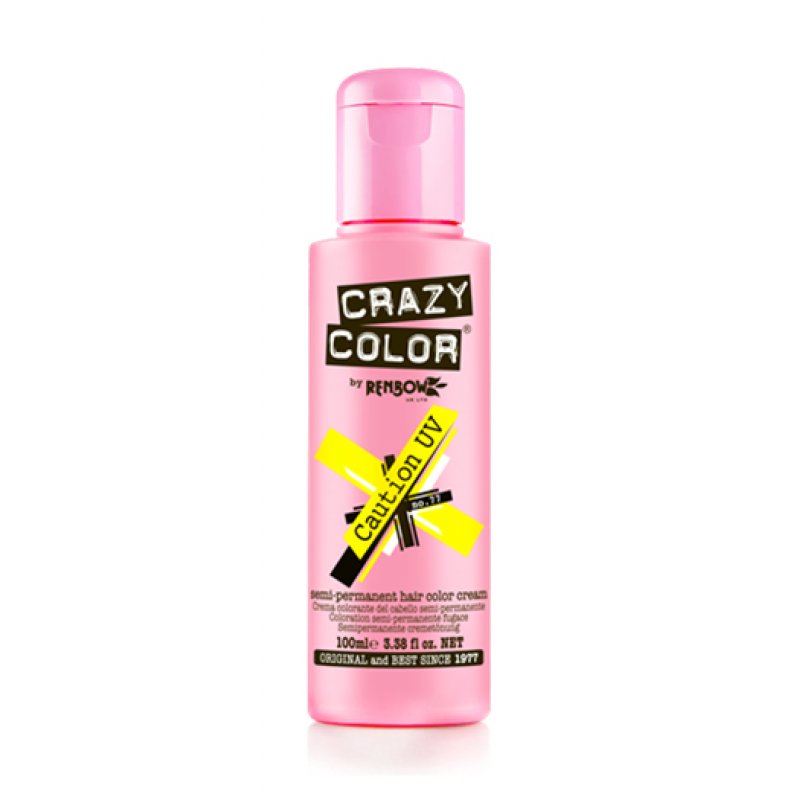 Crazy Color Semi-Permanent Hair Color Cream Caution UV 100ml