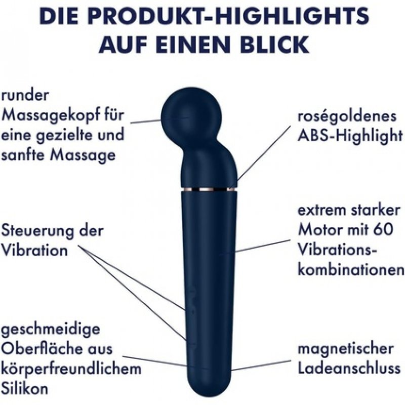 Satisfyer 'Planet Wand-er' Massage Wand with 60 Vibration Modes 30.5cm Blue