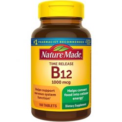 Nature Made Vitamin B12 1000mcg Dietary Supplement for Energy Metabolism Support 160 Time Release Tablets