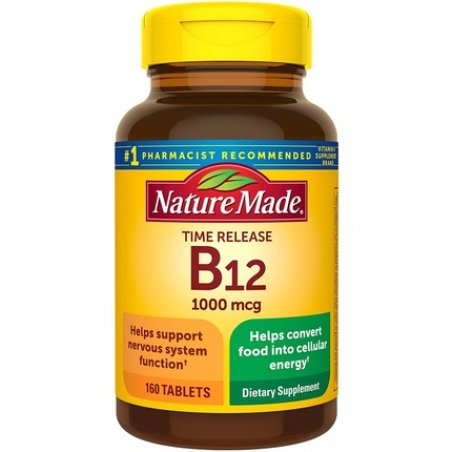 Nature Made Vitamin B12 1000mcg Dietary Supplement for Energy Metabolism Support 160 Time Release Tablets