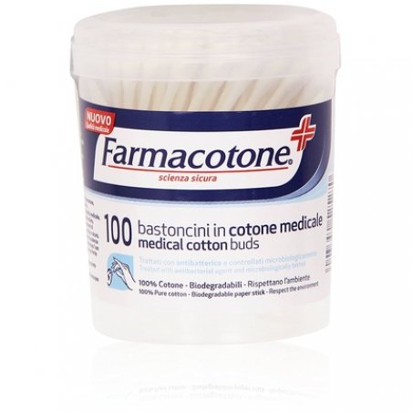 Medical Sticks Farmacotone Biodegradable Cotton Sticks 100 Units