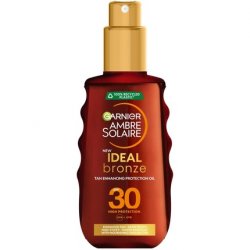 Garnier Ambre Solaire Ideal Bronze Protective Oil Sun Cream Spray SPF30 with Shea Butter 150ml