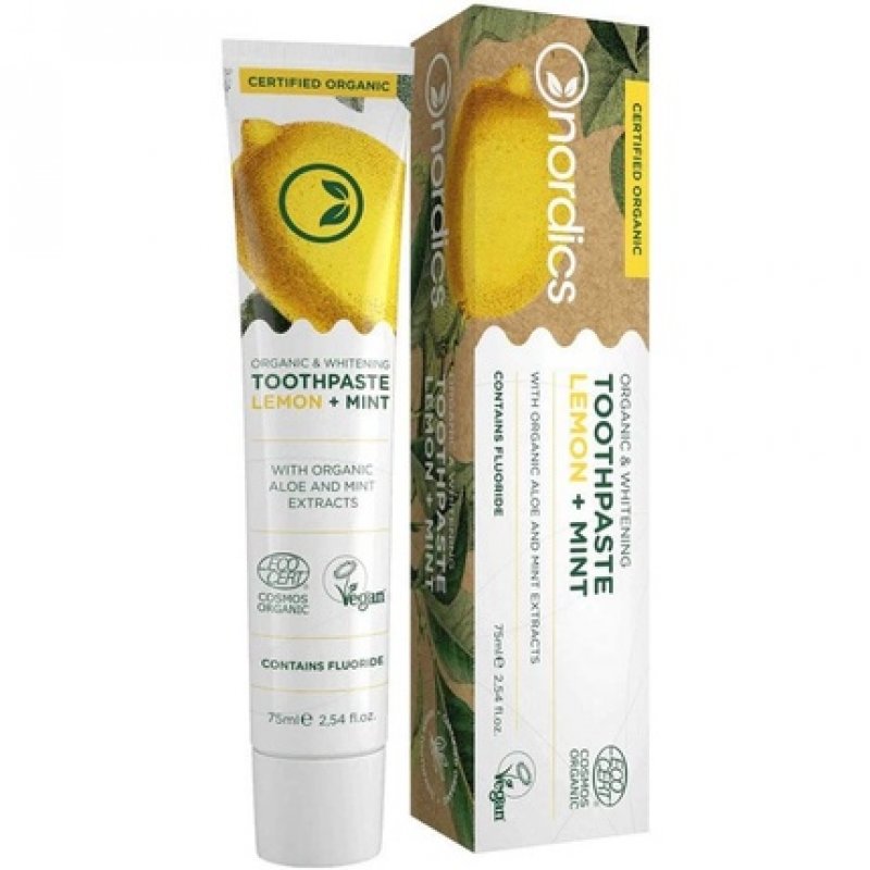 Nordics Organic Care Bio Whitening Toothpaste Lemon Mint 110g
