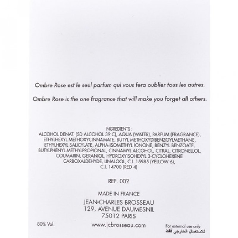 Jean-Charles Brosseau Ombre Rose L'Original Eau de Toilette 50ml