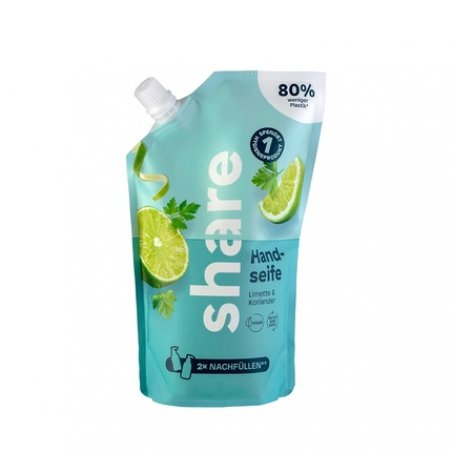Share Lime & Coriander Liquid Soap Refill Bag 500ml - Vegan Hand Soap with Hygiene Donation