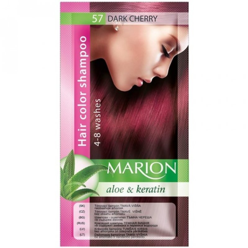 Marion Hair Dye Shampoo with Aloe and Keratin 57 Dark Cherry