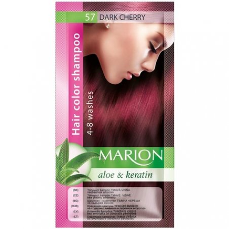 Marion Hair Dye Shampoo with Aloe and Keratin 57 Dark Cherry