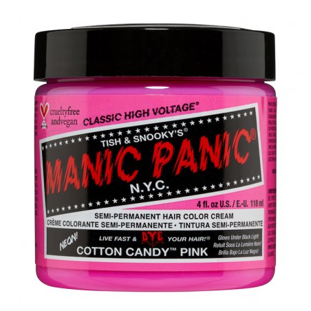 Manic Panic Cotton Candy Classic Creme Vegan Cruelty Free Semi-Permanent Hair Colour 118ml 0.59 ml