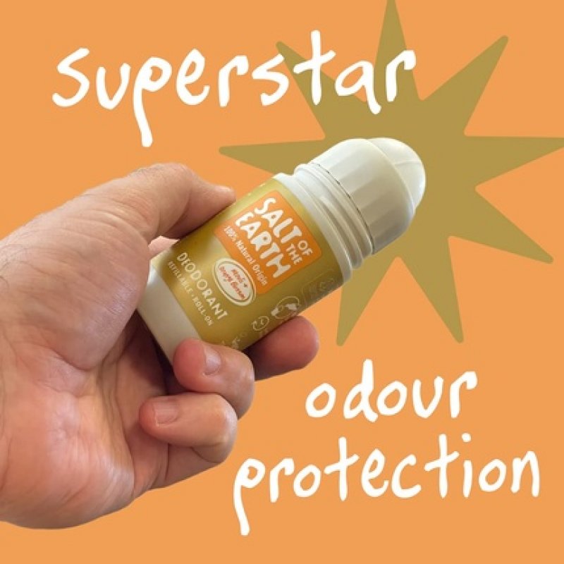 Salt of the Earth Natural Deodorant Roll On Neroli & Orange Blossom 75ml - Refillable, Vegan, Long Lasting Protection,