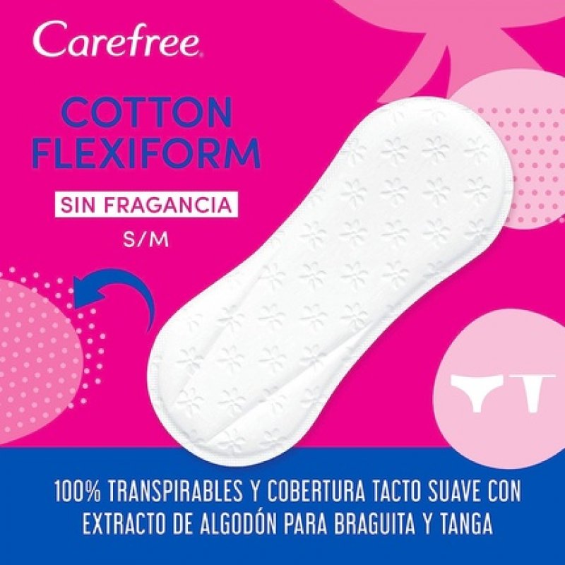 Carefree Panty Liners Flexiform White Sanitary Pads Pack