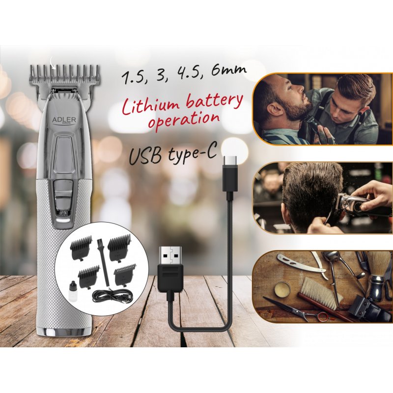 Adler AD 2836S beard trimmer Battery 4 6 mm Silver