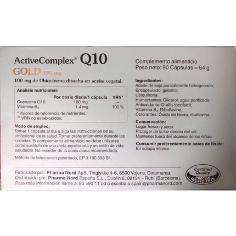 Pharma Nord Activecomplex Q10 Gold 100mg 90 Capsules