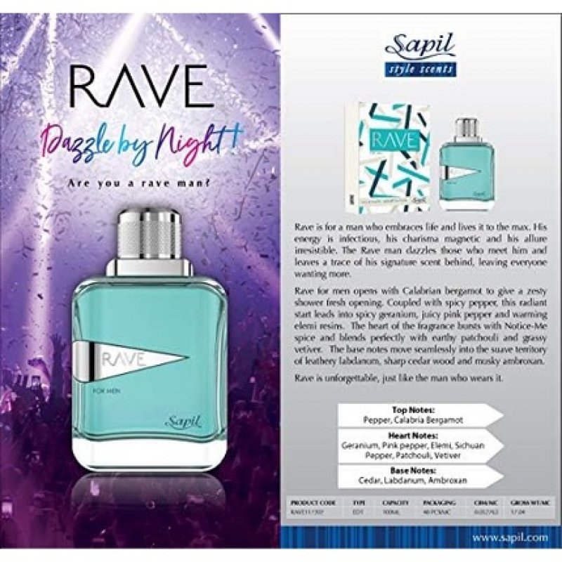 Sapil Rave Eau De Toilette Spray 100ml