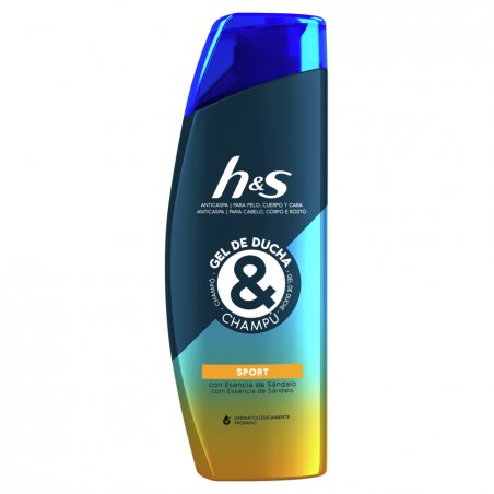 H&S Anti-Dandruff Shampoo and Shower Gel for Hair, Body, and Face for Men Refreshing 300ml with Ginger Freshness