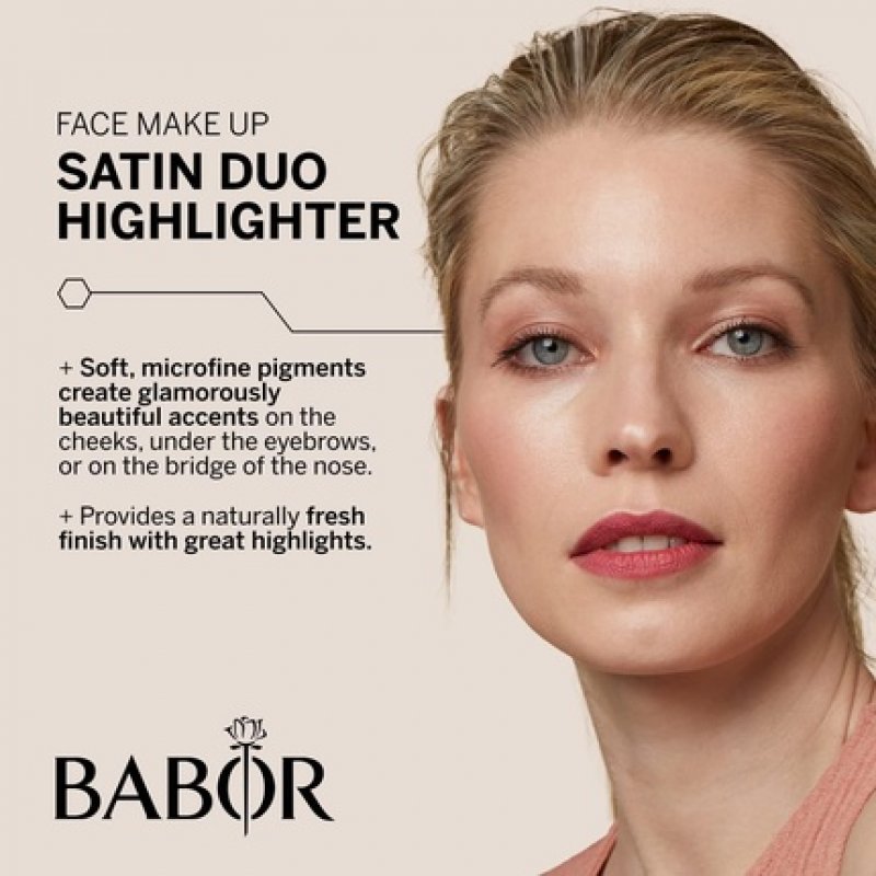 BABOR MAKE UP Satin Duo Highlighter Baked Powder for Beautiful Facial Accents 6g