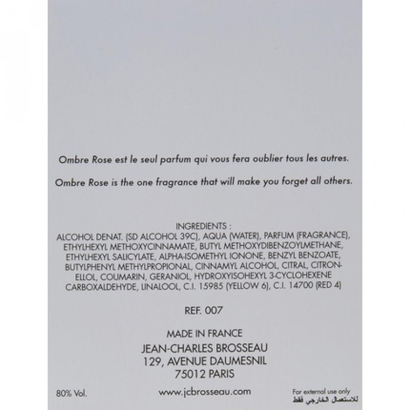 Jean-Charles Brosseau Ombre Rose L'Original Eau de Toilette 100ml