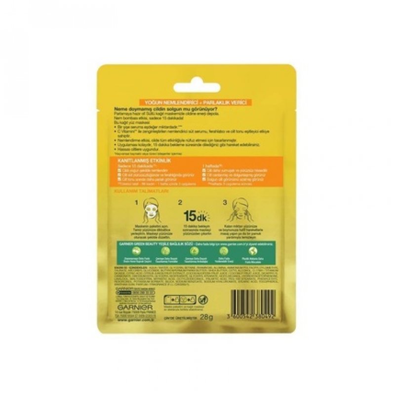 Garnier Vitamin C Radiance Boosting Sheet Face Mask 28g