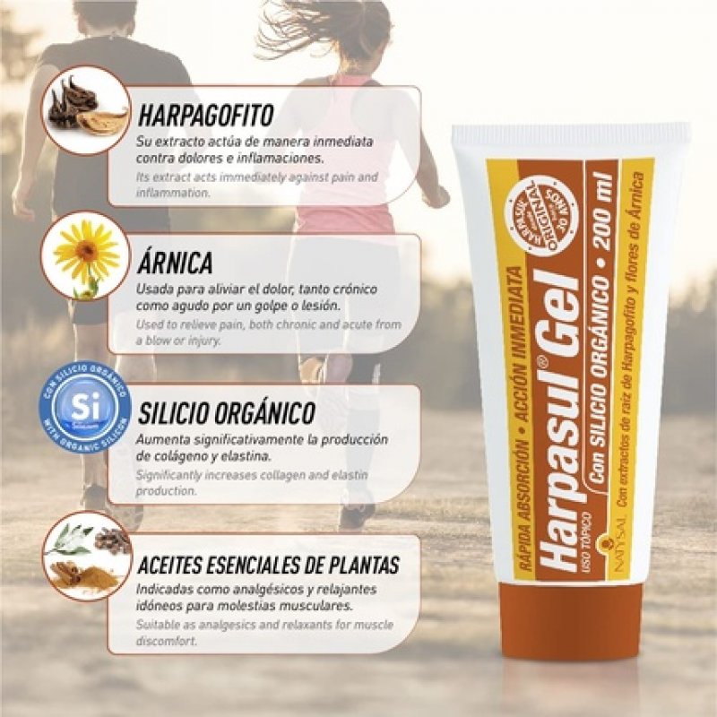 HARPASUL Gel 200ml Natural Gel with Cold and Heat Effect for Body Massage Neck Shoulders Legs and Back With Harpagofito