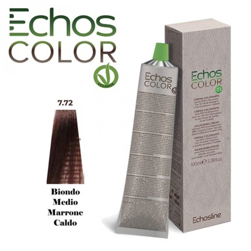 NEU Echos Color 7.72 Medium Blonde Warm Brown Color Cream without PPD and Resorcinol 100ml