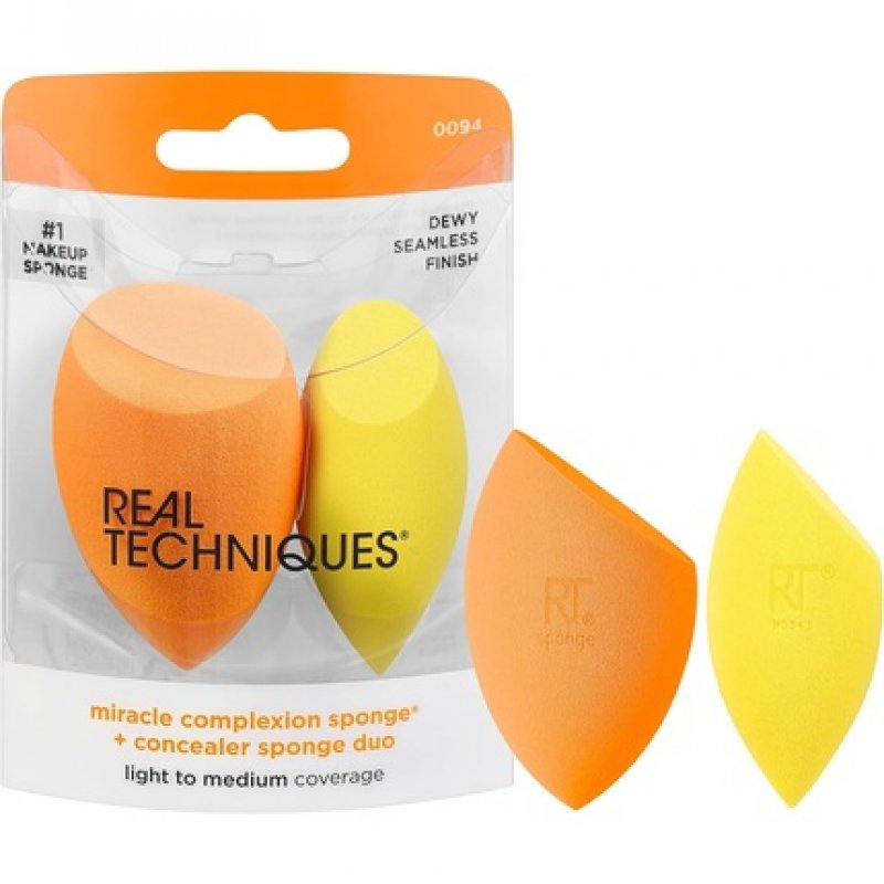 Real Techniques Miracle Complexion Sponge and Concealer Sponge Duo Makeup Blending Sponges