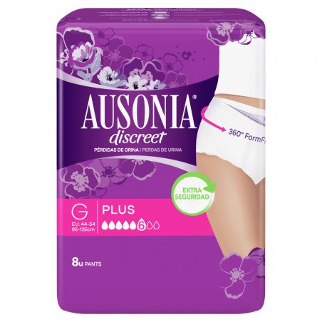 Ausonia Discreet Pants Plus G Underwear for Bladder Leaks - Pack of 8