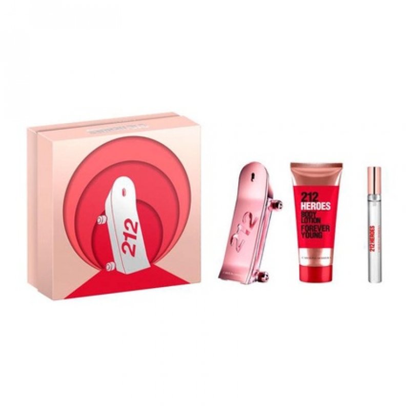 Herrera 212 Heroes Set: EDP Spray 80ml, Body Lotion 100ml, Rollon 10ml