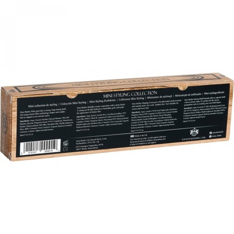 Dear Barber Mini Styling Collection Set Pocket Sized Travel Tins 20ml Fibre 20ml Mattifier 20ml Shaping Cream 20ml