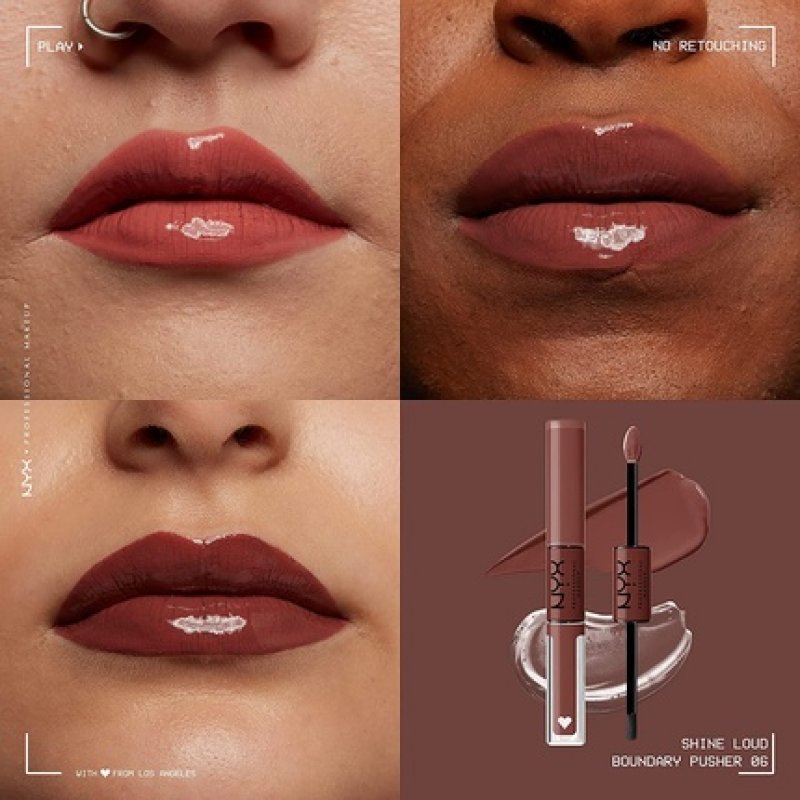 NYX Professional Makeup High Pigment Long Lasting Lip Gloss Shine Loud 06 Boundary Pusher