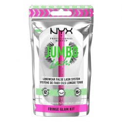 NYX Professional Makeup Jumbo Lash Vegan False Eyelashes Kit with 2-in-1 Eyeliner Adhesive Fringe Glam Kit Up to 12HR