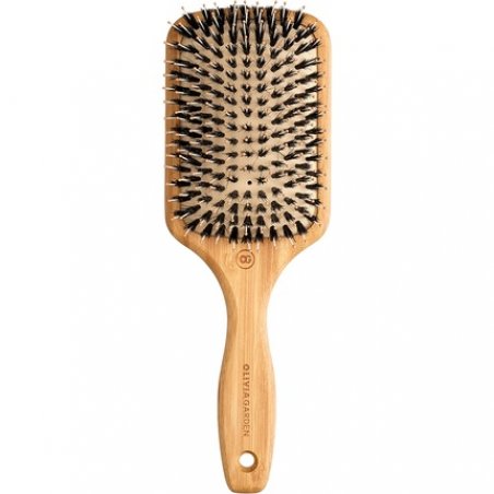 Olivia Garden Bamboo Touch Brush Eco-conscious Bamboo Detangle Combo Hair Brush Nylon and Boar Bristles Size L