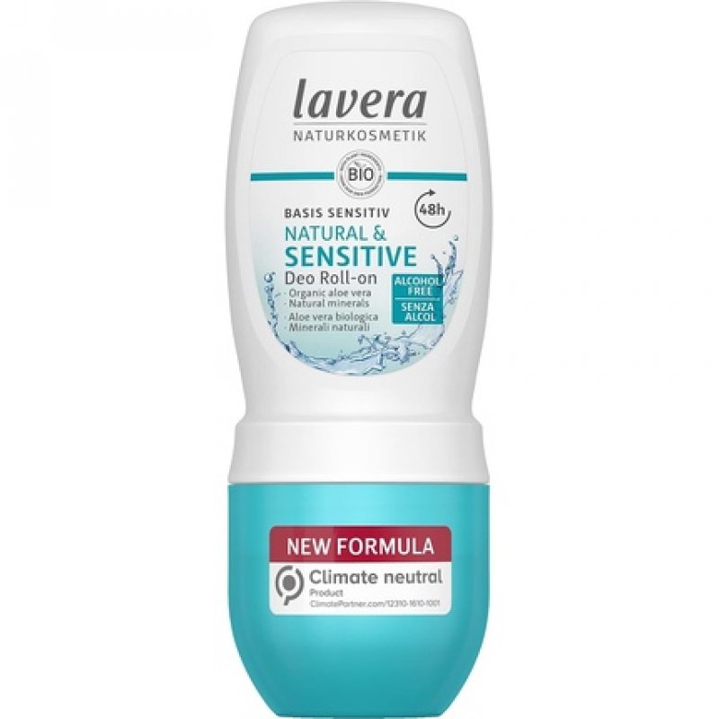 Lavera Basis Sensitive Natural & Sensitive Deodorant Roll-on with Organic Aloe Vera 48h Protection for Sensitive Skin