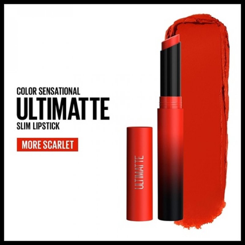 Maybelline Color Sensational Ultimatte Matte Lipstick Non-Drying Intense Color Pigment 299 More Scarlet 0.04 Ounce
