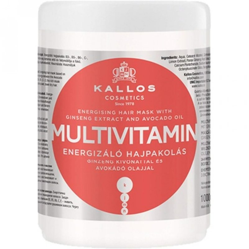 Kallos KJMN Multivitamin Energizing Hair Mask with Ginseng Extract and Avocado Oil 1000ml
