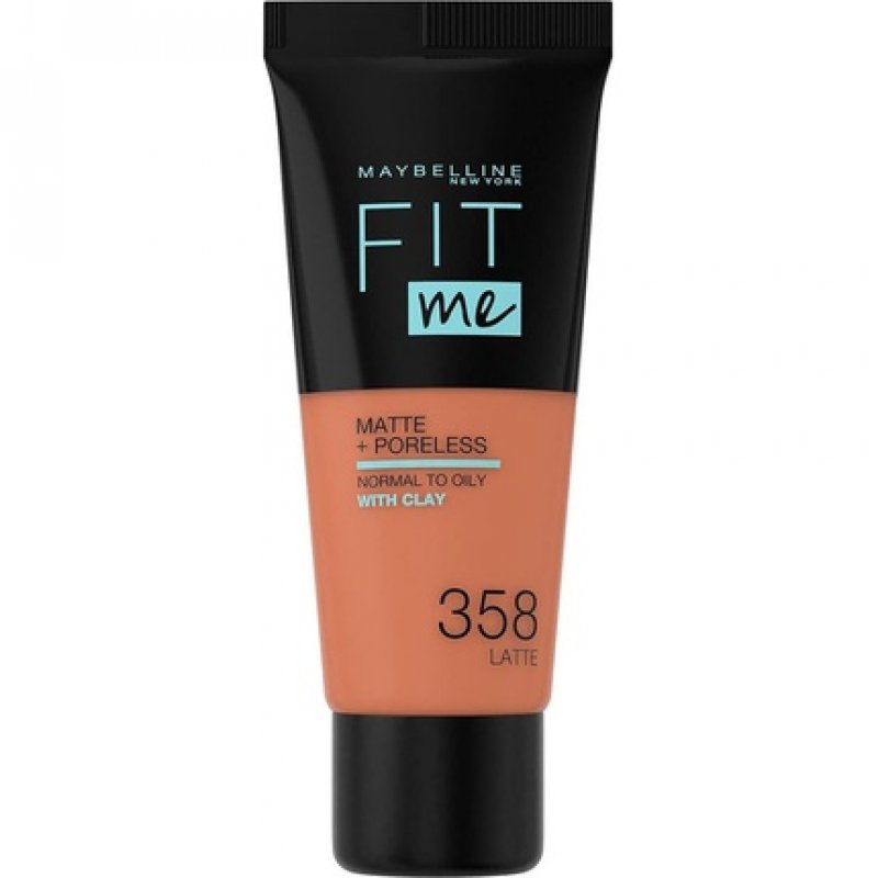 Maybelline Fit Me Foundation Matte & Poreless Full Coverage Blendable for Normal to Oily Skin 30ml 358 Latte