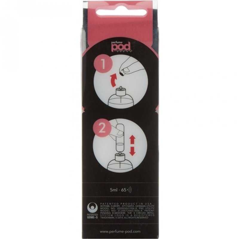Perfume Pod Clear Refillable Perfume Atomizer with Spray and Genie-S Refill Pink