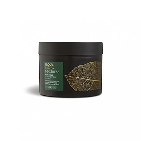 I Love Wellness DESTRESS Body Scrub with Lemongrass, Rosemary & Eucalyptus Essential Oils 350g
