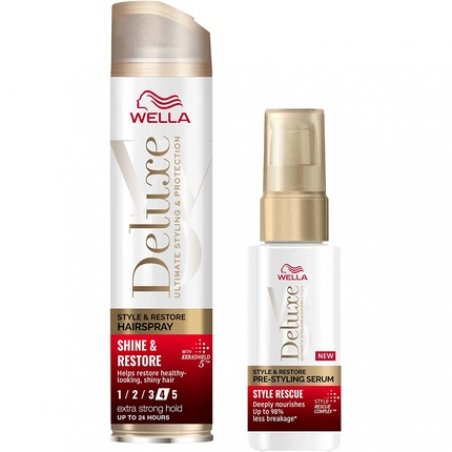 Wella Deluxe Duo Style Rescue Pre-Styling Serum and Dream Smooth & Shine and Repair Hairspray