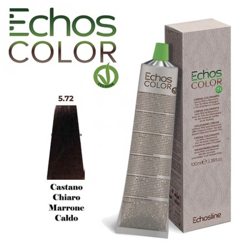 NEU Echos Color 5.72 Light Chestnut Warm Brown Hair Color Cream without PPD and Resorcin 100ml