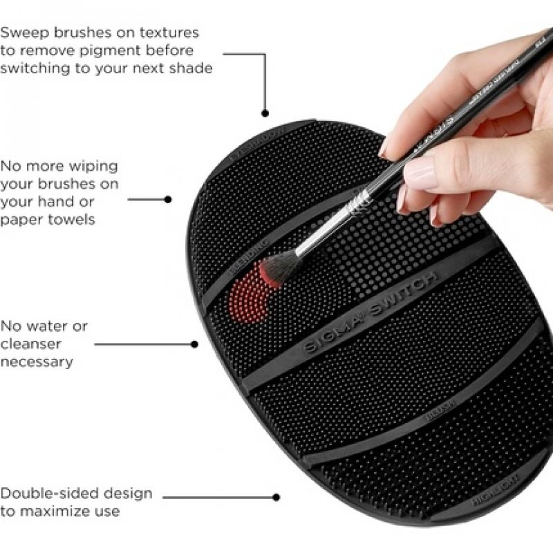 Sigma Switch Silicone Makeup Brush Cleaner for Switching Shades and Pigments with Cleaning Mat - Full Size