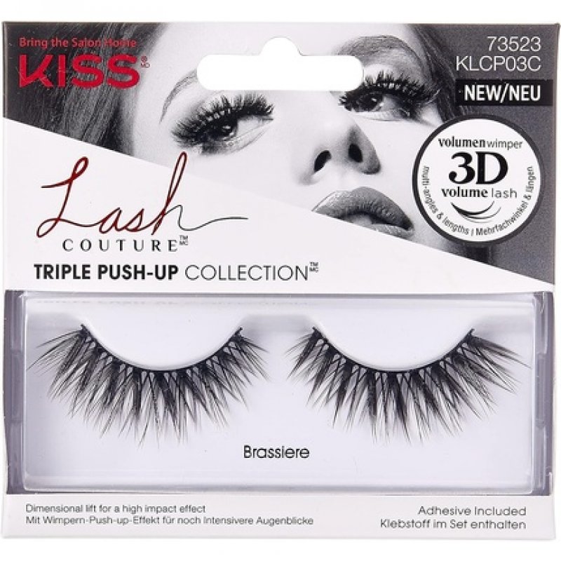 KISS Lash Couture Triple Push Up Collection False Lashes Brassiere 3D Volume False Eyelashes Cruelty-Free Reusable with