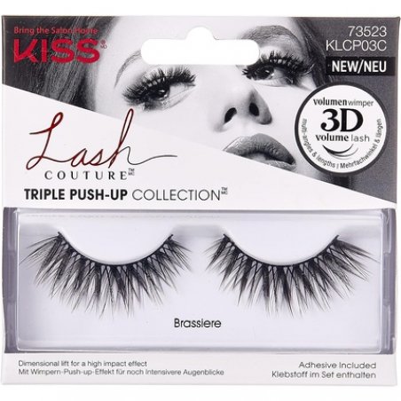 KISS Lash Couture Triple Push Up Collection False Lashes Brassiere 3D Volume False Eyelashes Cruelty-Free Reusable with