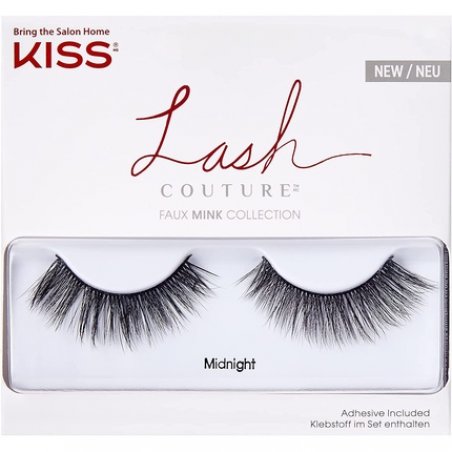 KISS Lash Couture Faux Mink False Eyelashes Knot-Free Lash Band Style Midnight Black