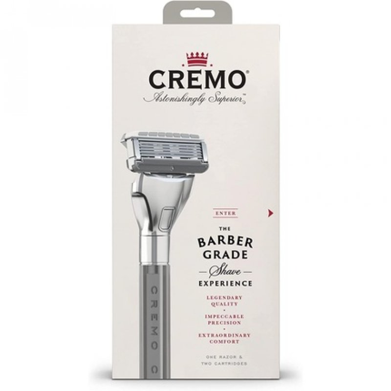 Cremo Barber Grade Razor for Men with Extra Refill Blade - Silver