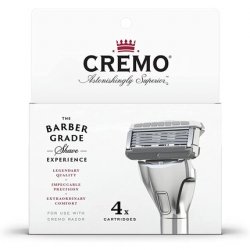 Cremo Barber Grade Razor Blades for Men 4 Refills Silver