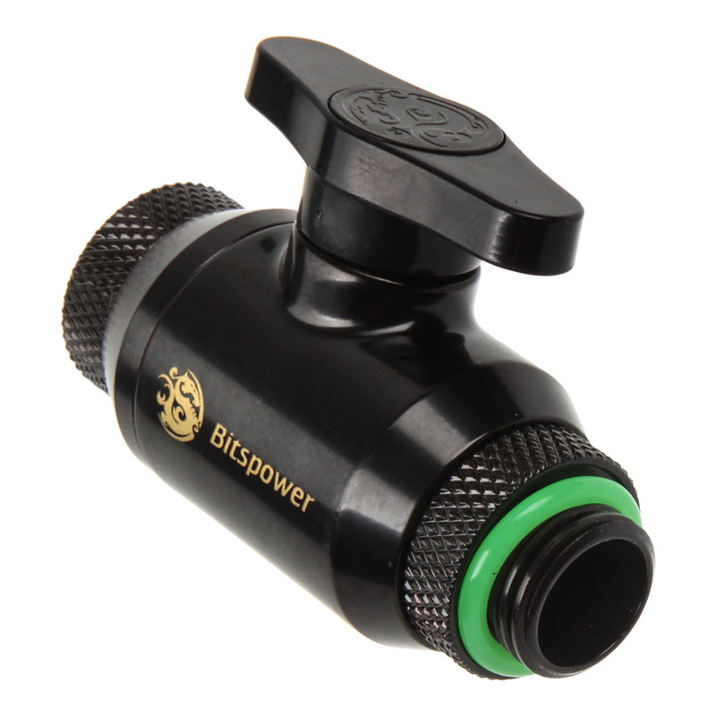 Bitspower Absperrhahn 1x IG 1/4 Zoll & 1x G1/4 Zoll AG, drehbar - matt black